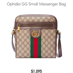 Gucci Green and Brown Messenger Bag with Signature Stripe